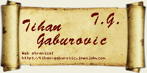 Tihan Gaburović vizit kartica